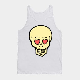 Happy Skull with Hearts Tank Top